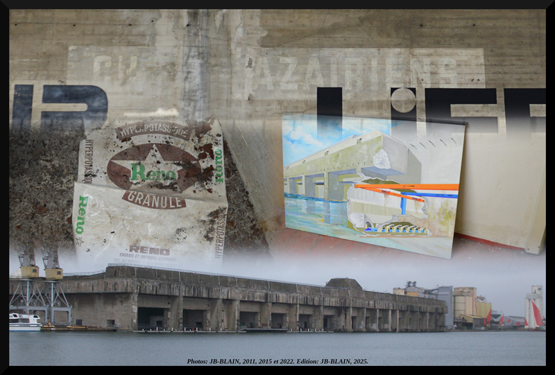 visuel pour illustrer la conférence sur l’U-Boot-Bunker de Saint-Nazaire de la Libération aux années 1990
